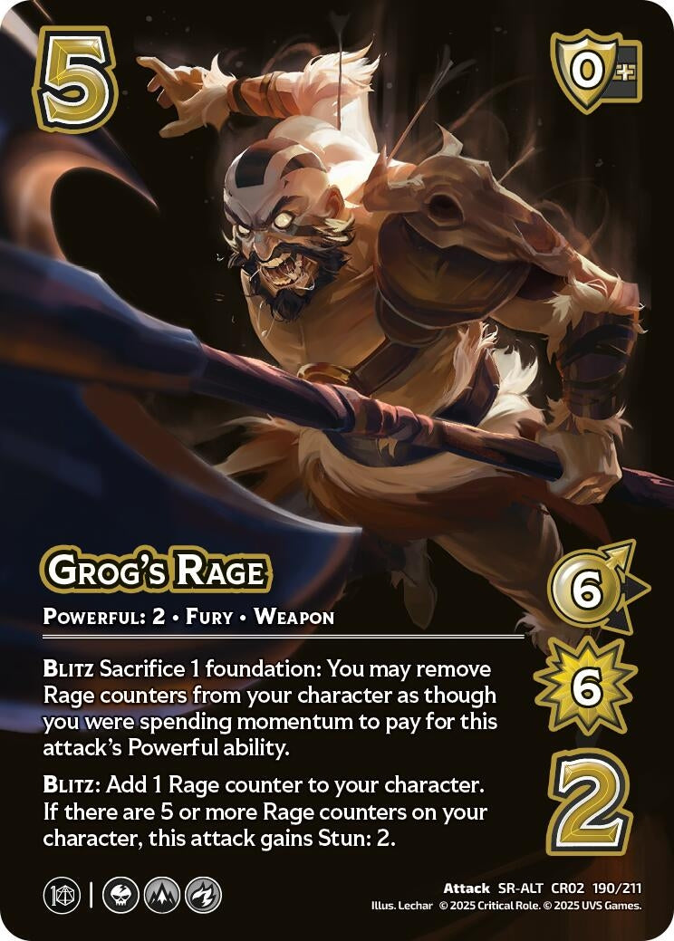 Image for Grog's Rage (Alternate Art) (190/211) (Critical Role: Heroes of Exandria) - UniVersus