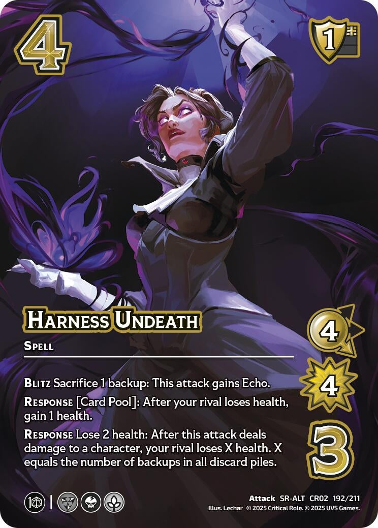 Image for Harness Undeath (Alternate Art) (192/211) (Critical Role: Heroes of Exandria) - UniVersus
