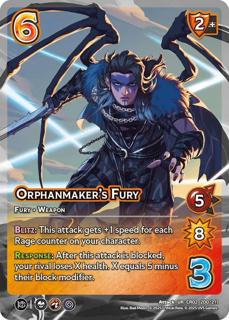 Image for Orphanmaker's Fury (200/211) (Critical Role: Heroes of Exandria) - UniVersus