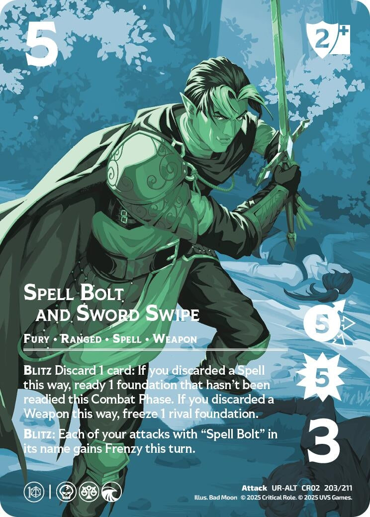 Image for Spell Bolt and Sword Swipe (Alternate Art) (203/211) (Critical Role: Heroes of Exandria) - UniVersus