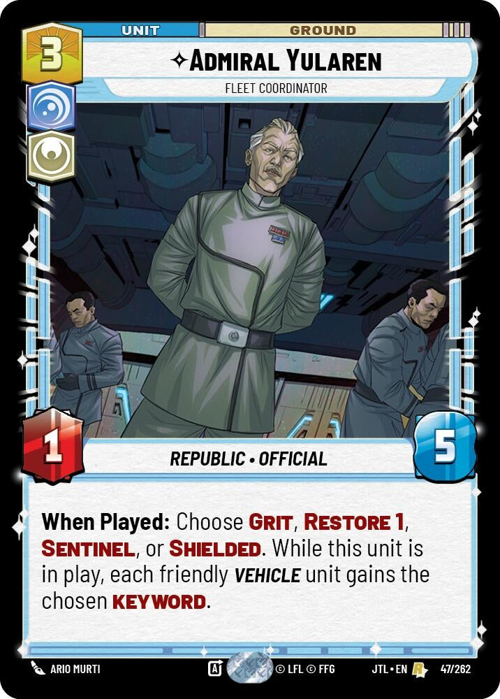 Image for Admiral Yularen - Fleet Coordinator (047/262) (Jump to Lightspeed) - Star Wars: Unlimited