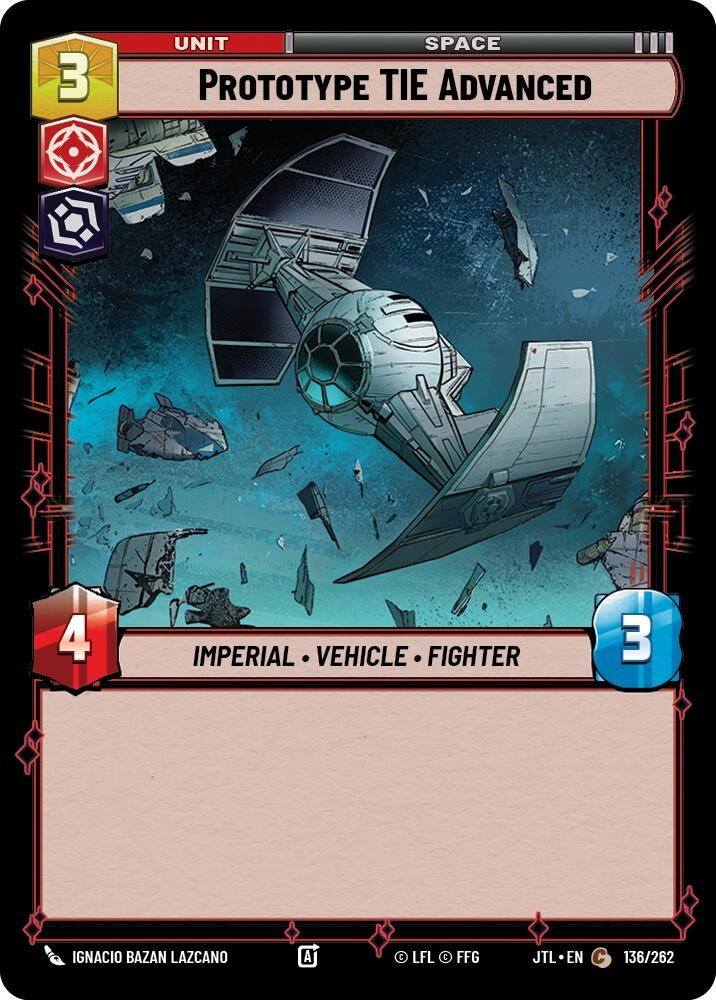 Image for Prototype TIE Advanced (136/262) (Jump to Lightspeed) - Star Wars: Unlimited