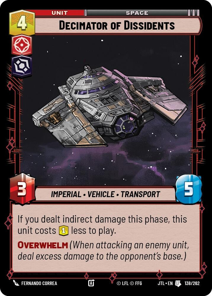 Image for Decimator of Dissidents (138/262) (Jump to Lightspeed) - Star Wars: Unlimited