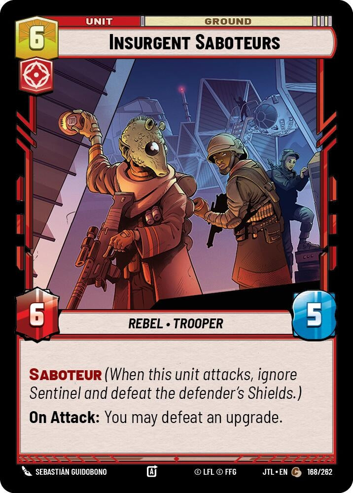 Image for Insurgent Saboteurs (168/262) (Jump to Lightspeed) - Star Wars: Unlimited