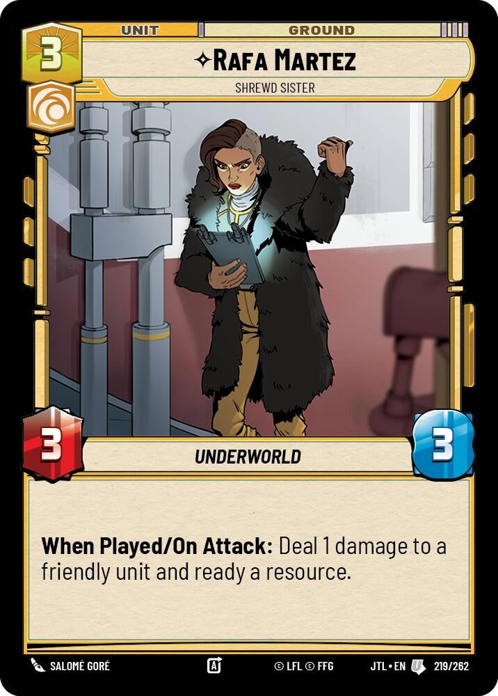 Image for Rafa Martez - Shrewd Sister (219/262) (Jump to Lightspeed) - Star Wars: Unlimited