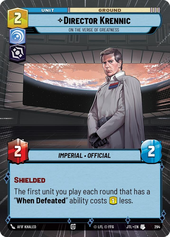 Image for Director Krennic - On the Verge of Greatness (Hyperspace) (294) (Jump to Lightspeed) - Star Wars: Unlimited