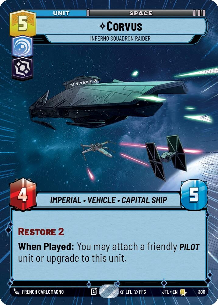 Image for Corvus - Inferno Squadron Raider (Hyperspace) (300) (Jump to Lightspeed) - Star Wars: Unlimited