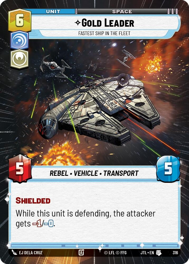 Image for Gold Leader - Fastest Ship in the Fleet (Hyperspace) (316) (Jump to Lightspeed) - Star Wars: Unlimited