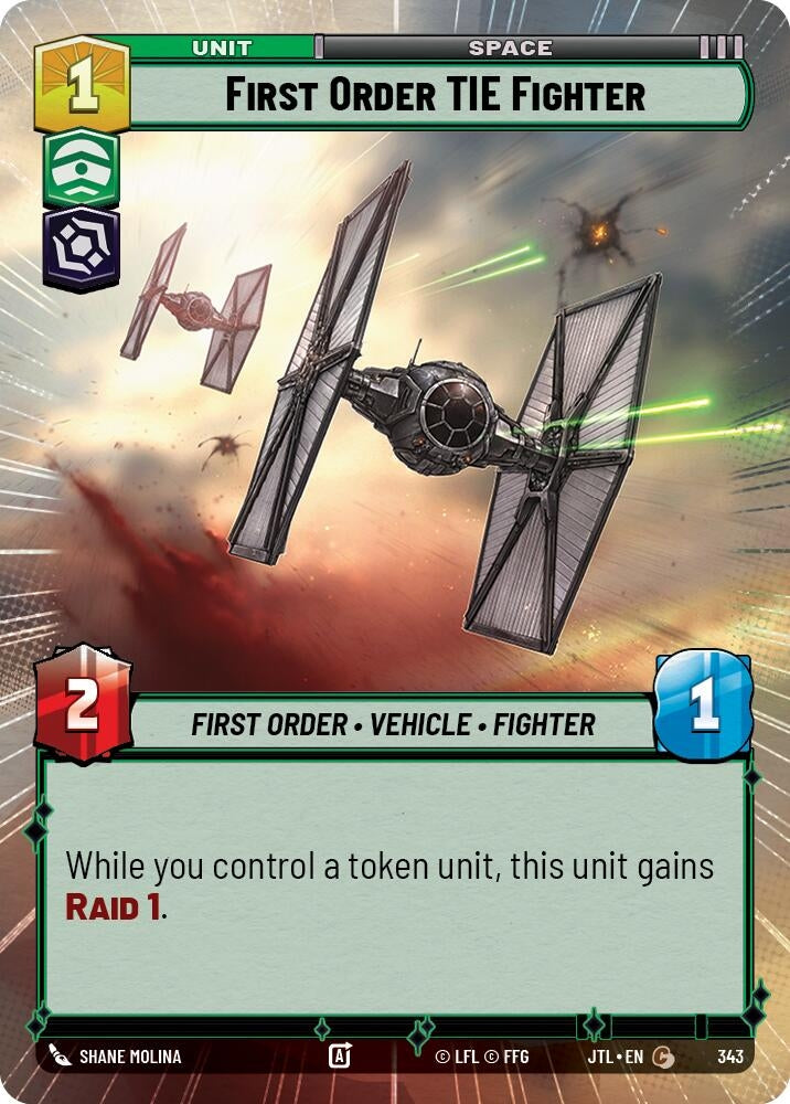 Image for First Order TIE Fighter (Hyperspace) (343) (Jump to Lightspeed) - Star Wars: Unlimited