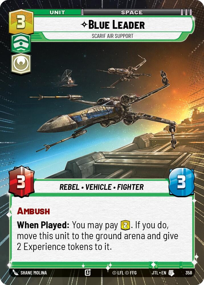 Image for Blue Leader - Scarif Air Support (Hyperspace) (358) (Jump to Lightspeed) - Star Wars: Unlimited