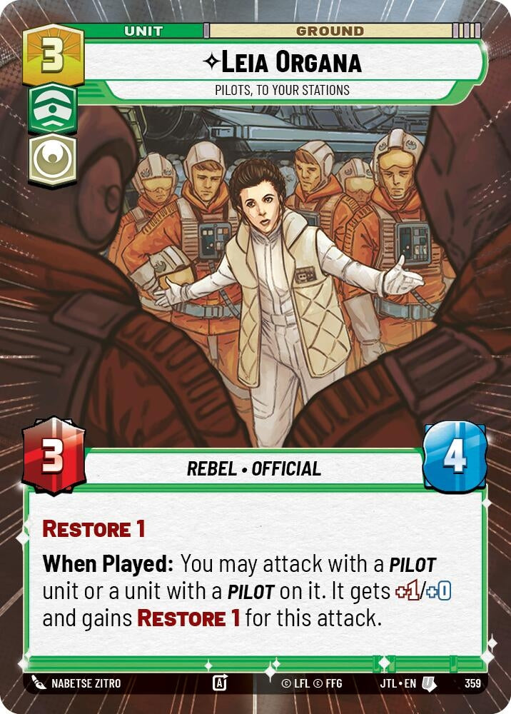 Image for Leia Organa - Pilots, To Your Stations (Hyperspace) (359) (Jump to Lightspeed) - Star Wars: Unlimited