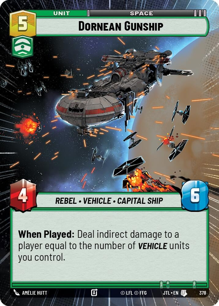 Image for Dornean Gunship (Hyperspace) (378) (Jump to Lightspeed) - Star Wars: Unlimited