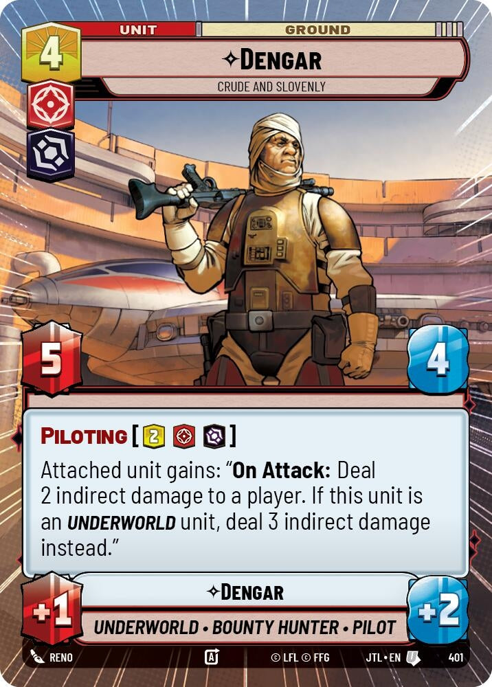 Image for Dengar - Crude and Slovenly (Hyperspace) (401) (Jump to Lightspeed) - Star Wars: Unlimited