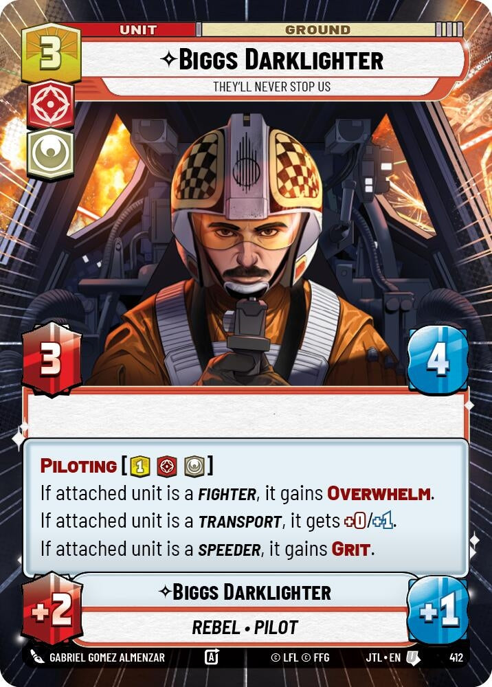 Image for Biggs Darklighter - They'll Never Stop Us (Hyperspace) (412) (Jump to Lightspeed) - Star Wars: Unlimited