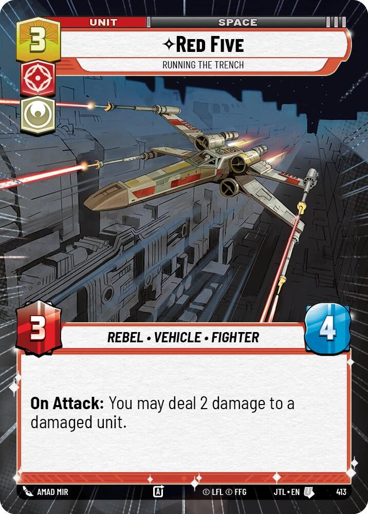 Image for Red Five - Running the Trench (Hyperspace) (413) (Jump to Lightspeed) - Star Wars: Unlimited