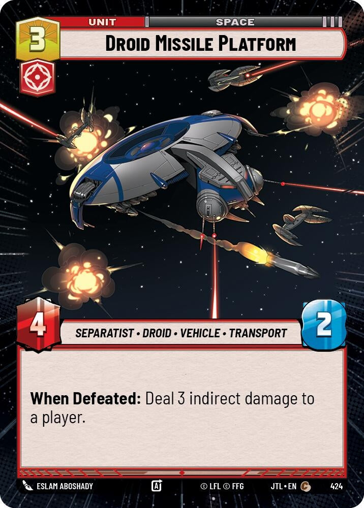 Image for Droid Missile Platform (Hyperspace) (424) (Jump to Lightspeed) - Star Wars: Unlimited