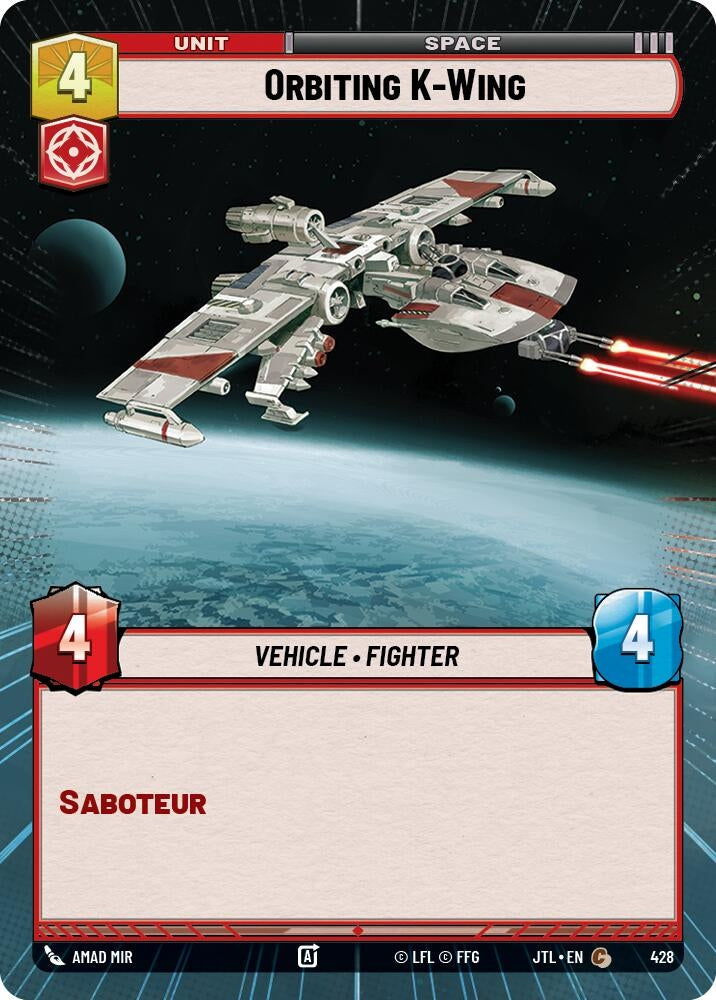 Image for Orbiting K-Wing (Hyperspace) (428) (Jump to Lightspeed) - Star Wars: Unlimited