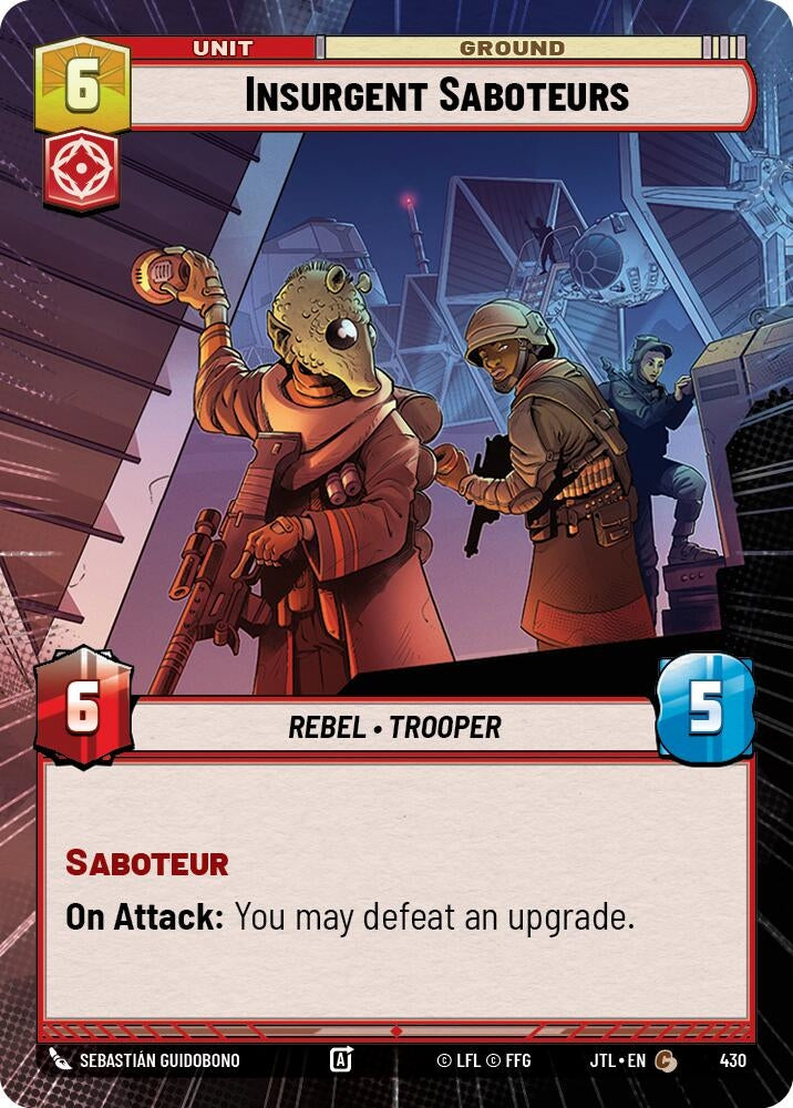 Image for Insurgent Saboteurs (Hyperspace) (430) (Jump to Lightspeed) - Star Wars: Unlimited