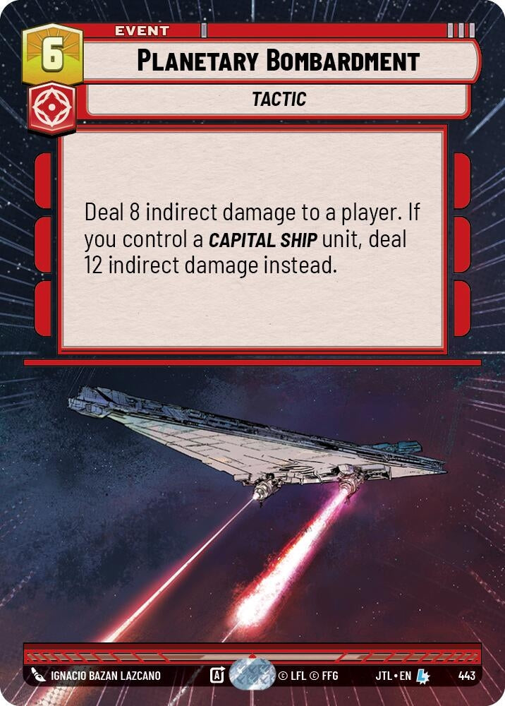 Image for Planetary Bombardment (Hyperspace) (443) (Jump to Lightspeed) - Star Wars: Unlimited