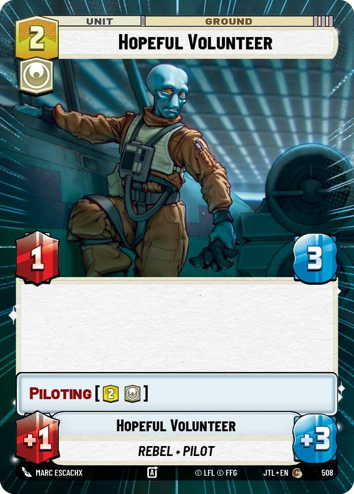 Image for Hopeful Volunteer (Hyperspace) (508) (Jump to Lightspeed) - Star Wars: Unlimited