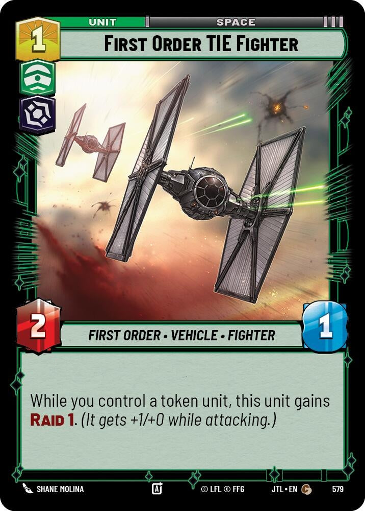 Image for First Order TIE Fighter (Foil) (579) (Jump to Lightspeed) - Star Wars: Unlimited