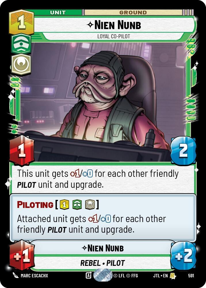 Image for Nien Nunb - Loyal Co-Pilot (Foil) (591) (Jump to Lightspeed) - Star Wars: Unlimited