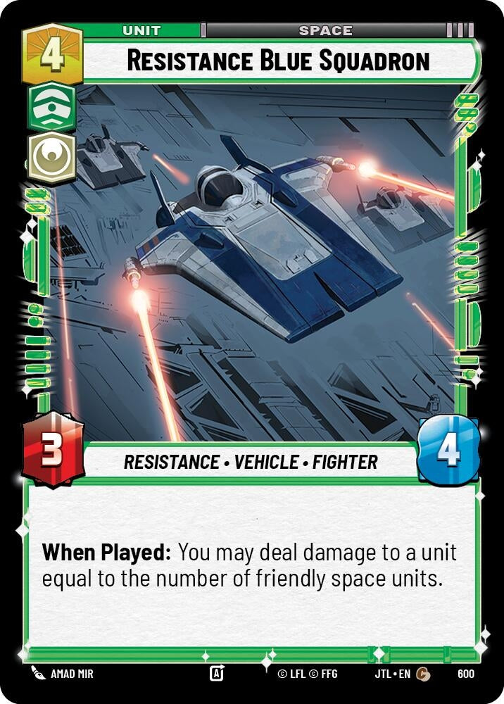 Image for Resistance Blue Squadron (Foil) (600) (Jump to Lightspeed) - Star Wars: Unlimited