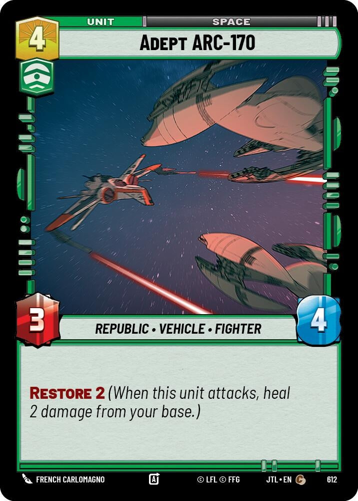 Image for Adept ARC-170 (Foil) (612) (Jump to Lightspeed) - Star Wars: Unlimited