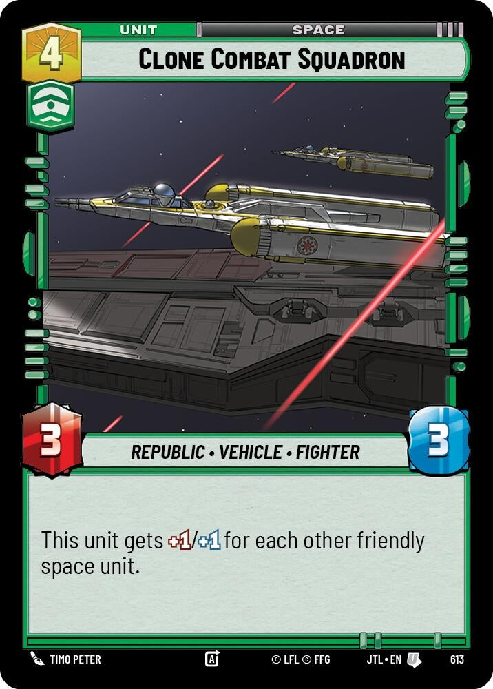 Image for Clone Combat Squadron (Foil) (613) (Jump to Lightspeed) - Star Wars: Unlimited