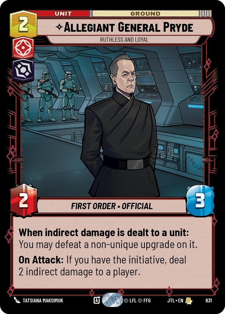 Image for Allegiant General Pryde - Ruthless and Loyal (Foil) (631) (Jump to Lightspeed) - Star Wars: Unlimited