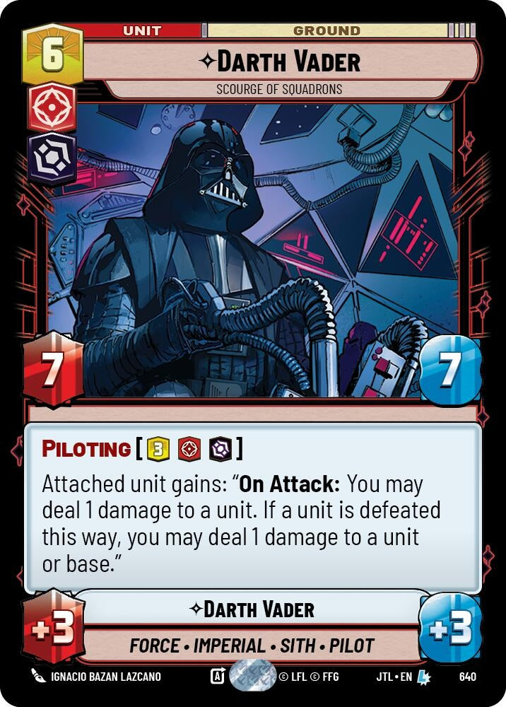 Image for Darth Vader - Scourge of Squadrons (Foil) (640) (Jump to Lightspeed) - Star Wars: Unlimited