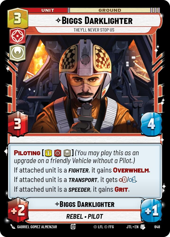 Image for Biggs Darklighter - They'll Never Stop Us (Foil) (648) (Jump to Lightspeed) - Star Wars: Unlimited