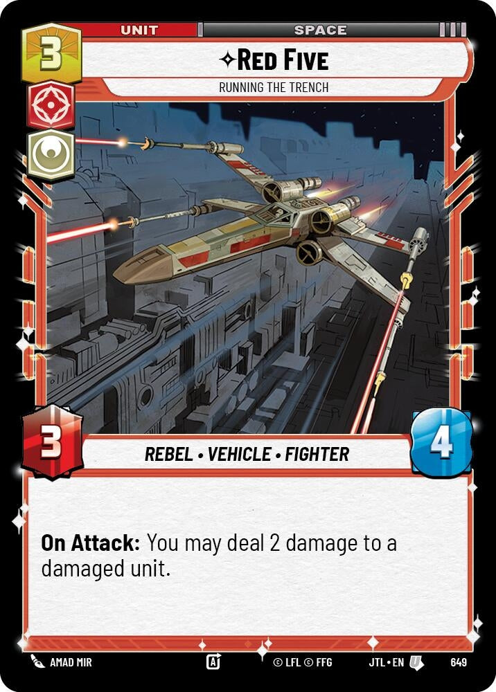 Image for Red Five - Running the Trench (Foil) (649) (Jump to Lightspeed) - Star Wars: Unlimited