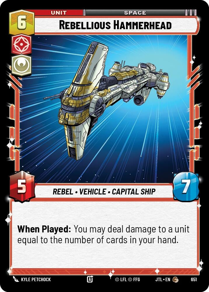 Image for Rebellious Hammerhead (Foil) (651) (Jump to Lightspeed) - Star Wars: Unlimited
