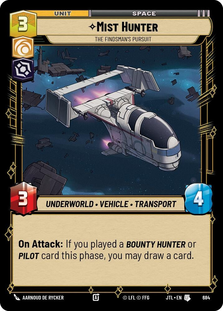 Image for Mist Hunter - The Findsman's Pursuit (Foil) (684) (Jump to Lightspeed) - Star Wars: Unlimited