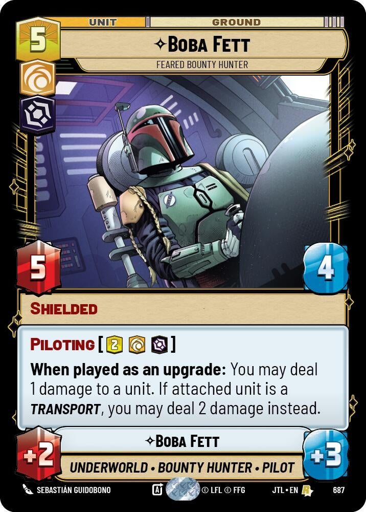Image for Boba Fett - Feared Bounty Hunter (Foil) (687) (Jump to Lightspeed) - Star Wars: Unlimited