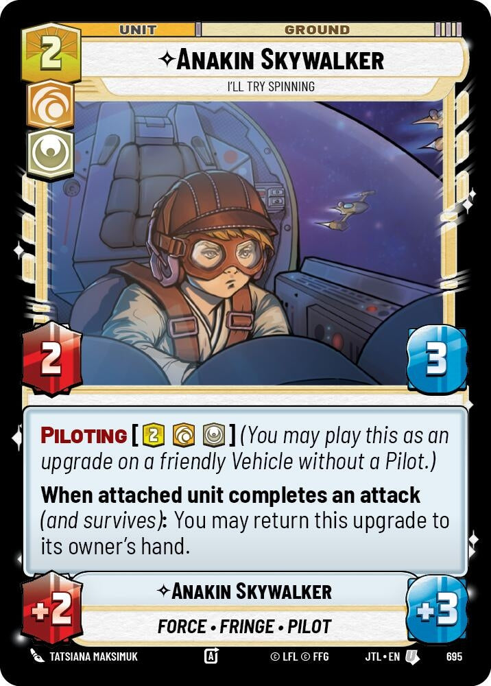 Image for Anakin Skywalker - I'll Try Spinning (Foil) (695) (Jump to Lightspeed) - Star Wars: Unlimited