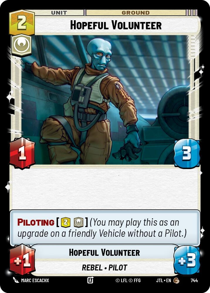 Image for Hopeful Volunteer (Foil) (744) (Jump to Lightspeed) - Star Wars: Unlimited