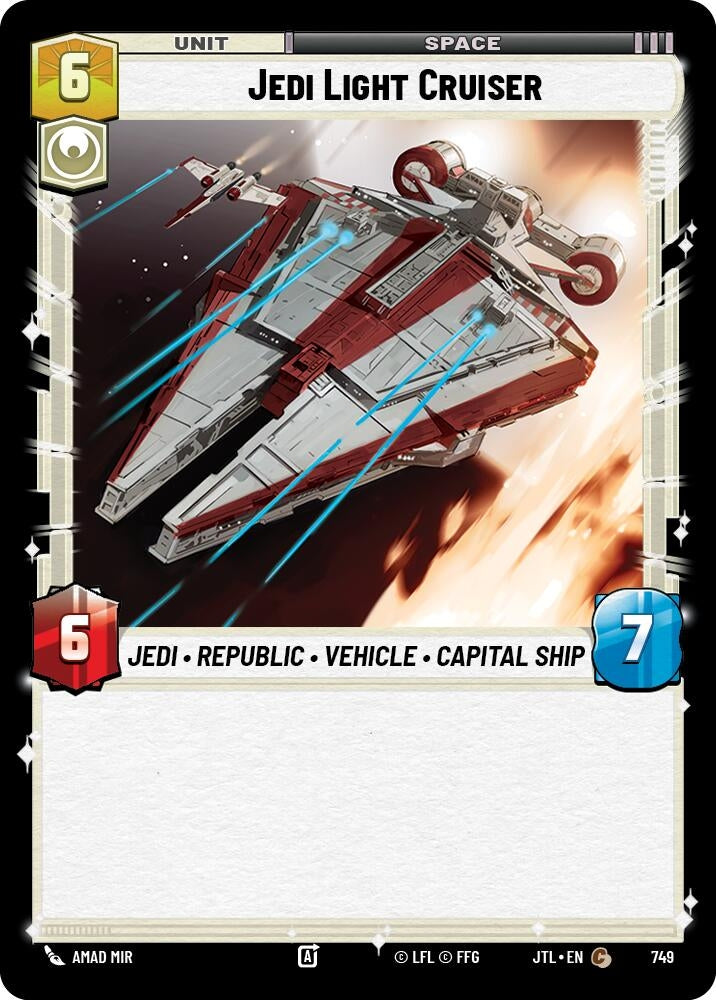 Image for Jedi Light Cruiser (Foil) (749) (Jump to Lightspeed) - Star Wars: Unlimited