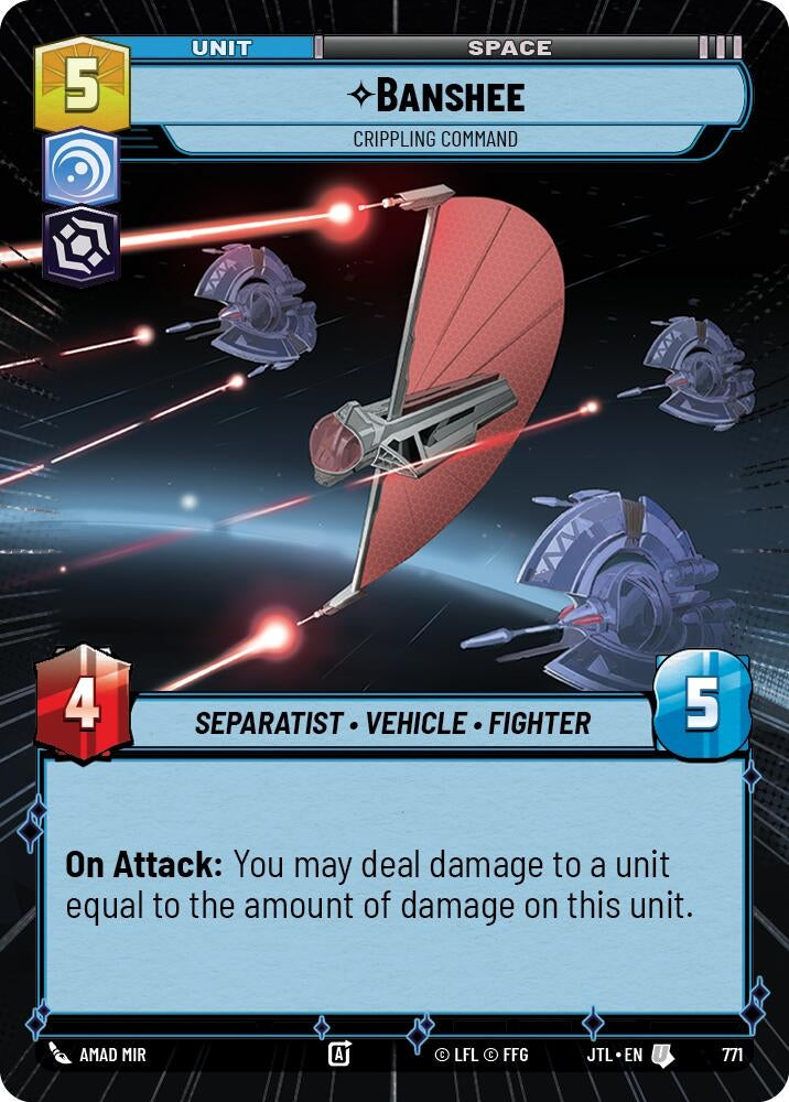 Image for Banshee - Crippling Command (Hyperspace Foil) (771) (Jump to Lightspeed) - Star Wars: Unlimited