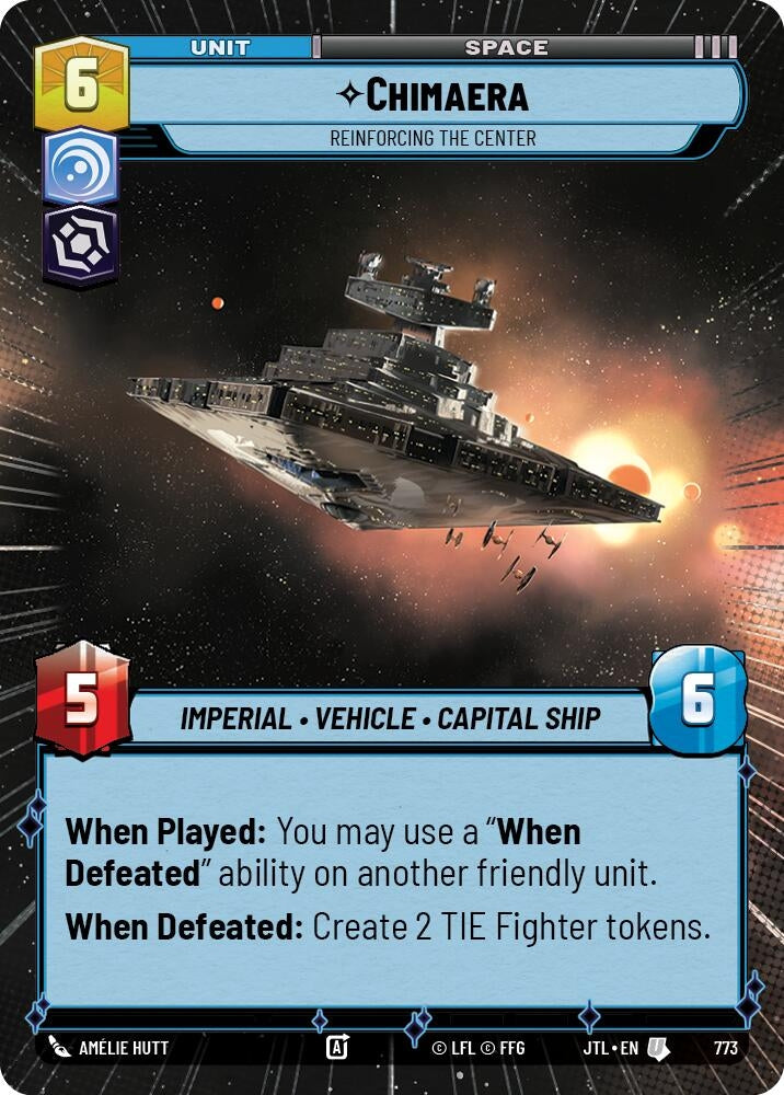 Image for Chimaera - Reinforcing the Center (Hyperspace Foil) (773) (Jump to Lightspeed) - Star Wars: Unlimited