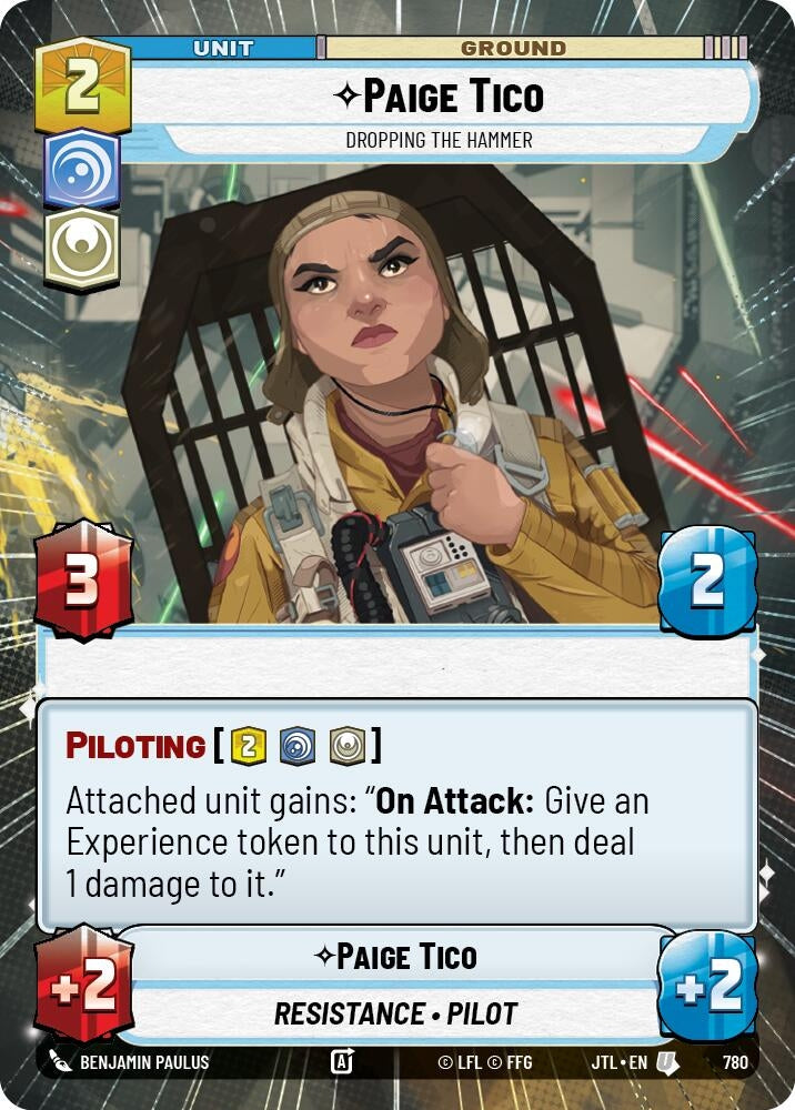 Image for Paige Tico - Dropping the Hammer (Hyperspace Foil) (780) (Jump to Lightspeed) - Star Wars: Unlimited
