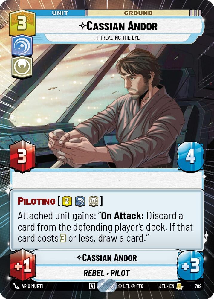 Image for Cassian Andor - Threading the Eye (Hyperspace Foil) (782) (Jump to Lightspeed) - Star Wars: Unlimited