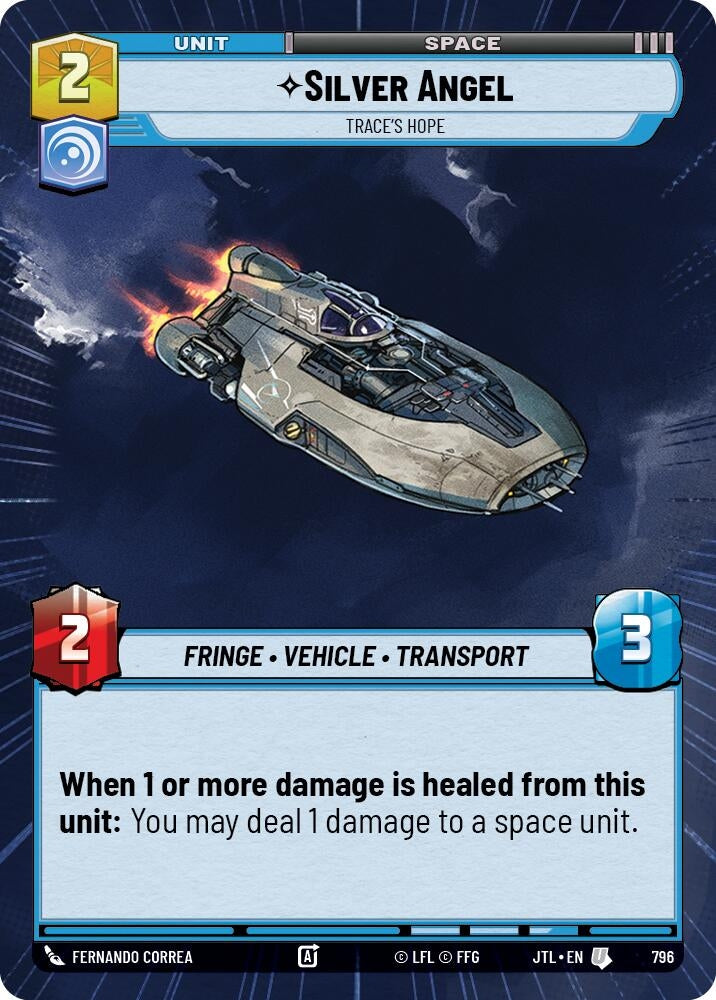 Image for Silver Angel - Trace's Hope (Hyperspace Foil) (796) (Jump to Lightspeed) - Star Wars: Unlimited