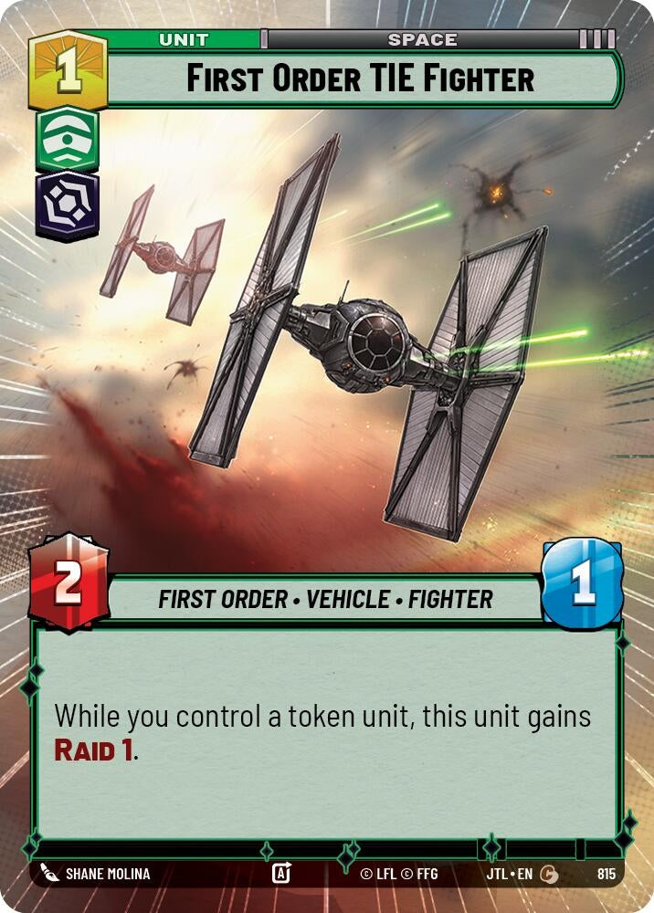 Image for First Order TIE Fighter (Hyperspace Foil) (815) (Jump to Lightspeed) - Star Wars: Unlimited