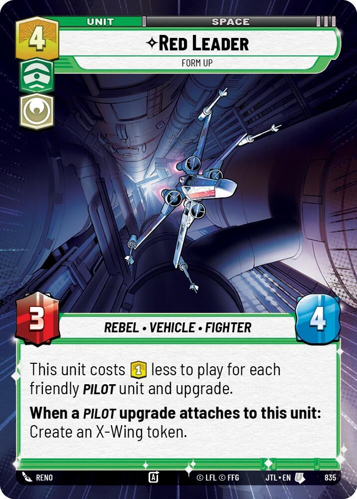 Image for Red Leader - Form Up (Hyperspace Foil) (835) (Jump to Lightspeed) - Star Wars: Unlimited