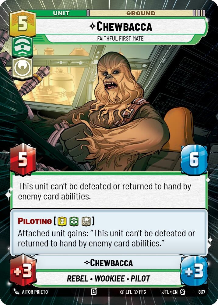 Image for Chewbacca - Faithful First Mate (Hyperspace Foil) (837) (Jump to Lightspeed) - Star Wars: Unlimited