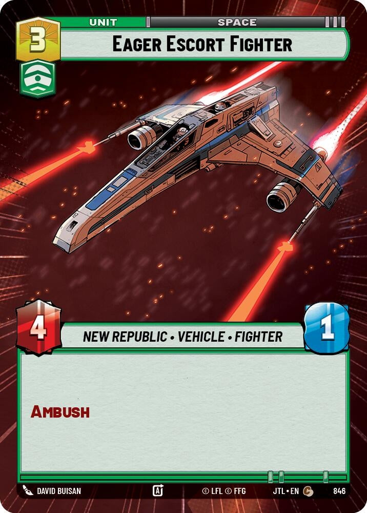 Image for Eager Escort Fighter (Hyperspace Foil) (846) (Jump to Lightspeed) - Star Wars: Unlimited