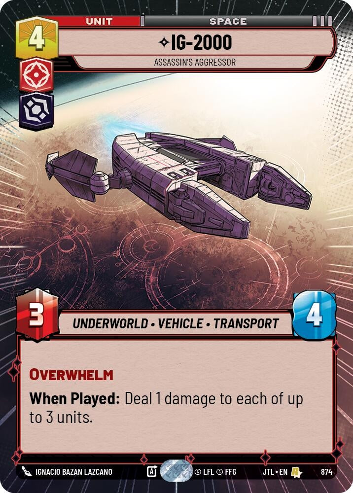 Image for IG-2000 - Assassin's Aggressor (Hyperspace Foil) (874) (Jump to Lightspeed) - Star Wars: Unlimited