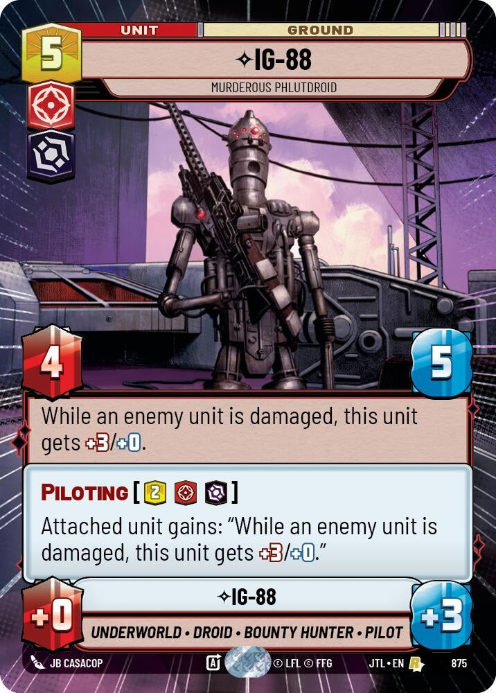 Image for IG-88 - Murderous Phlutdroid (Hyperspace Foil) (875) (Jump to Lightspeed) - Star Wars: Unlimited